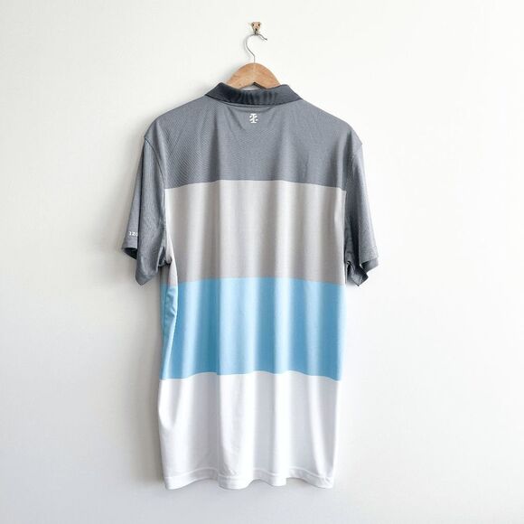 Izod Gray and Blue Men's Polo Shirt - Picture 2 of 6